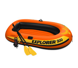 Лодка Explorer 300, 211х117х41 см, 3 местная, вёсла+насос, до 186 кг